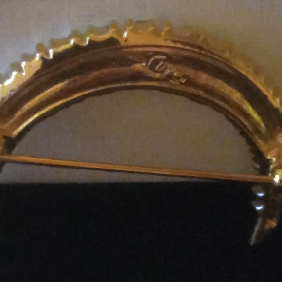 Swarovski Retired Vintage Swan Crescent Pave Crystals Moon Brooch/Pin - Picture 9 of 9